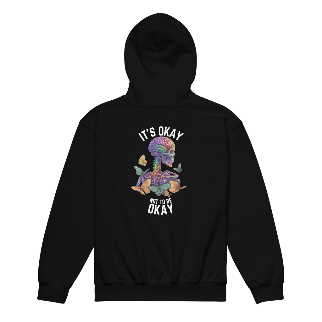 "It's Okay Not to Be Okay"  Kid's Hoodie | Black