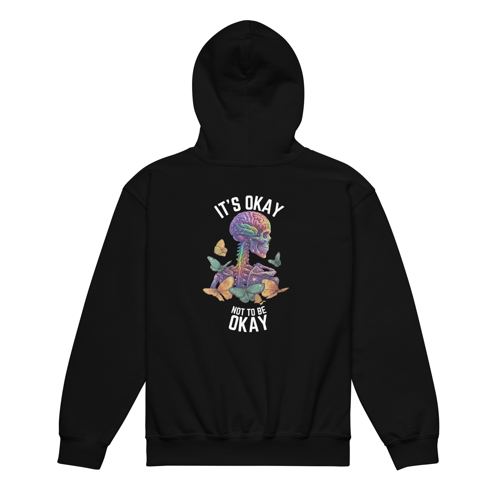 "It's Okay Not to Be Okay"  Kid's Hoodie | Black